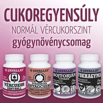 CUKOREGYENSÚLY gyógynövénycsomag JAVALLAT termékekből összeállítva.