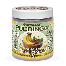 PuddinGo!® Banán és csokoládé ízű instant pudingpor 15 maggal és gyógynövénnyel