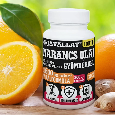 JAVALLAT® Forte Narancs olaj gyömbérrel étrend-kiegészítő gyógynövénykapszula
