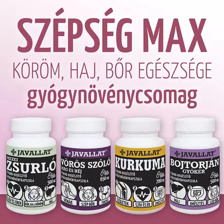 SZÉPSÉG MAX gyógynövénycsomag JAVALLAT termékekből összeállítva.