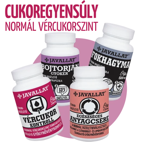 CUKOREGYENSÚLY gyógynövénycsomag JAVALLAT termékekből összeállítva.