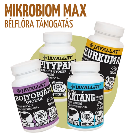 Mikrobiom Max gyógynövénycsomag JAVALLAT termékekből összeállítva.