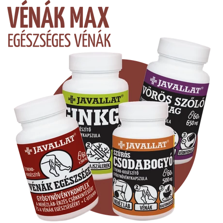 VÉNÁK MAX gyógynövénycsomag JAVALLAT termékekből összeállítva.