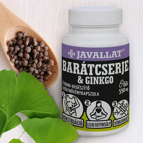 JAVALLAT® BARÁTCSERJE &amp; GINKGO étrend-kiegészítő gyógynövénykapszula