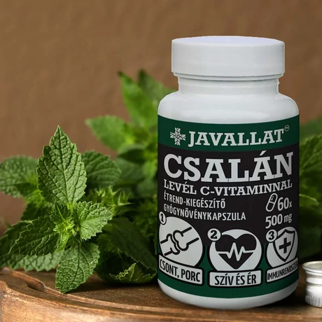 JAVALLAT® Csalánlevél C-vitaminnal étrend-kiegészítő gyógynövénykapszula JAVALLAT® Csalánlevél C-vitaminnal étrend-kiegészítő gyógynövénykapszula