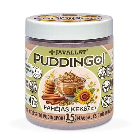 PuddinGo!® Fahéjas keksz ízű instant pudingpor 15 maggal és gyógynövénnyel