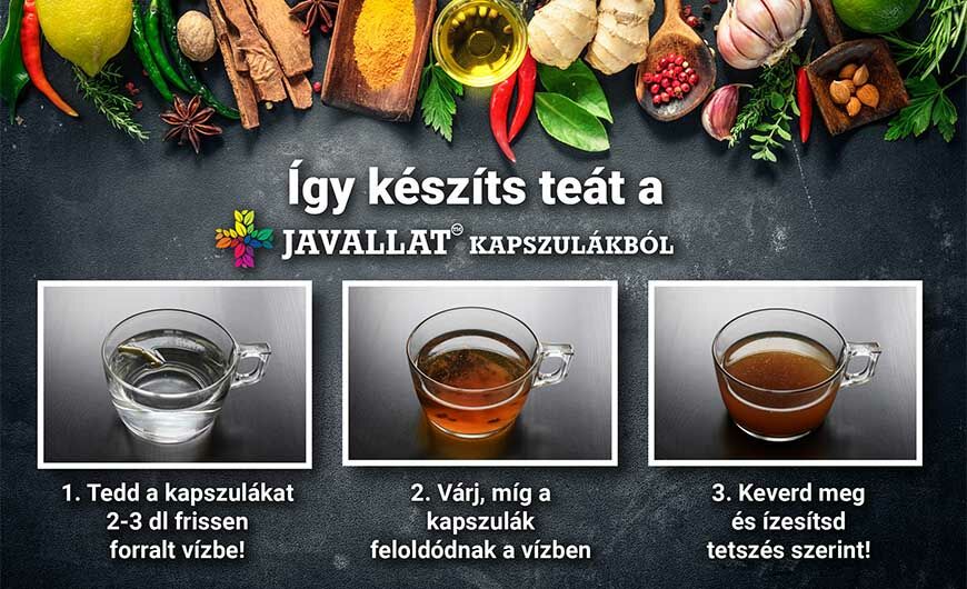Így készítsen teát a JAVALLAT gyógynövénykapszulákból!